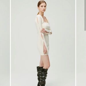 Storets Ayn Square Neck Ribbed Dress